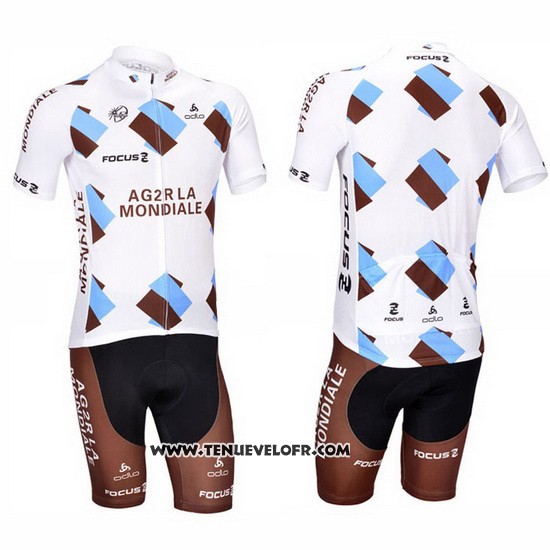 2013 Maillot Ciclismo Ag2r La Mondiale Marron Manches Courtes et Cuissard